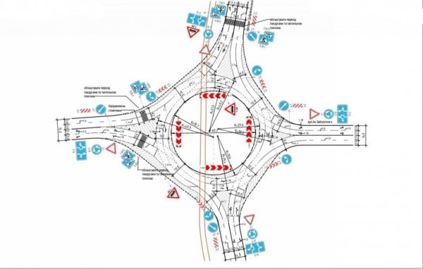 Через 2 недели на оживленном перекрестке на поселке котовского заработает круговое движение. Схема
