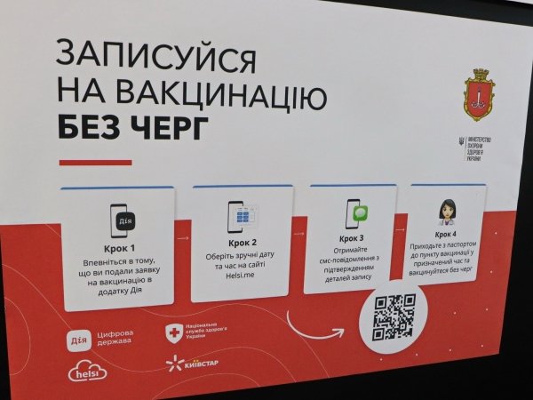 За один день 2400 одесситов получили прививку от COVID-19 в центрах вакцинации