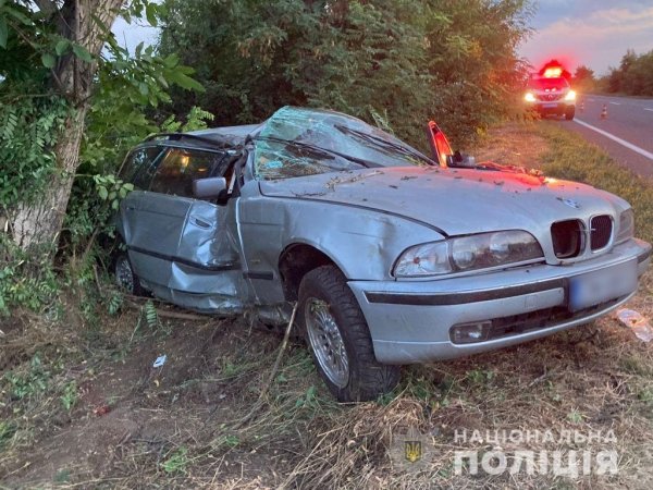Водитель BMW влетел на трассе Одесса — Рени в дерево и погиб