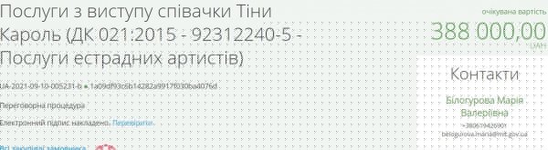 Стало известно, сколько Тина Кароль получит за выступление на Дне города