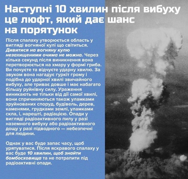 Врятуватися можна навіть в епіцентрі ядерного вибуху: прості правила, які має знати кожен
