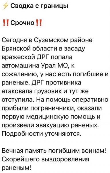 Російський добровольчий корпус влаштував засідку в брянській області: загинули військові рф