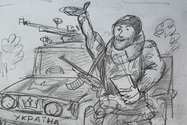 Художник-карикатурист из Одессы передал шаржи на передовую
